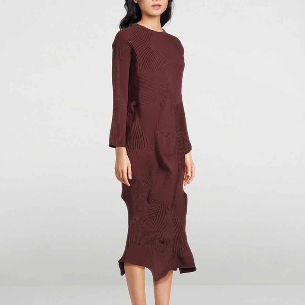 Issey Miyake KONE KONE Long Dress in Brown (size 02)